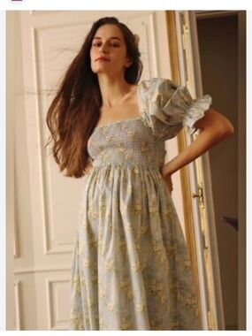 NOTHING FITS BUT Smocked Puff Sleeve Floral Maxi Dress